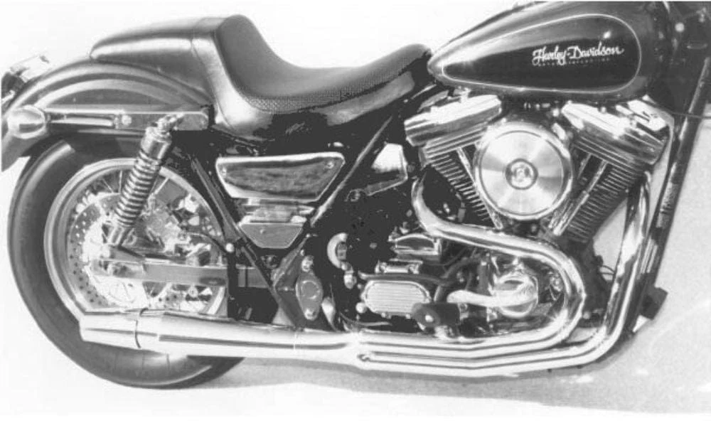 Chrome Thunderheader 2 into 1 Exhaust System Pipe 87-94 Harley FXR Mid Controls - Image 2